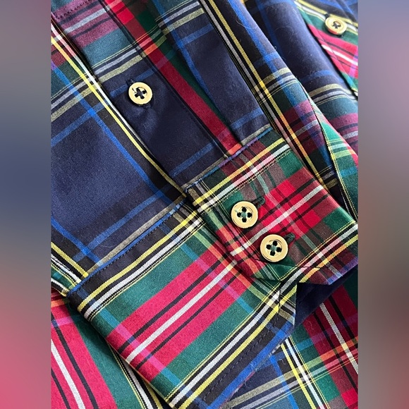 Talbots Classic Scenic Plaid Button-Down Shirt Blouse Top Size 2p Petite - Picture 5 of 13